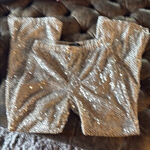 Sparkling Silver Sequin Bottoms